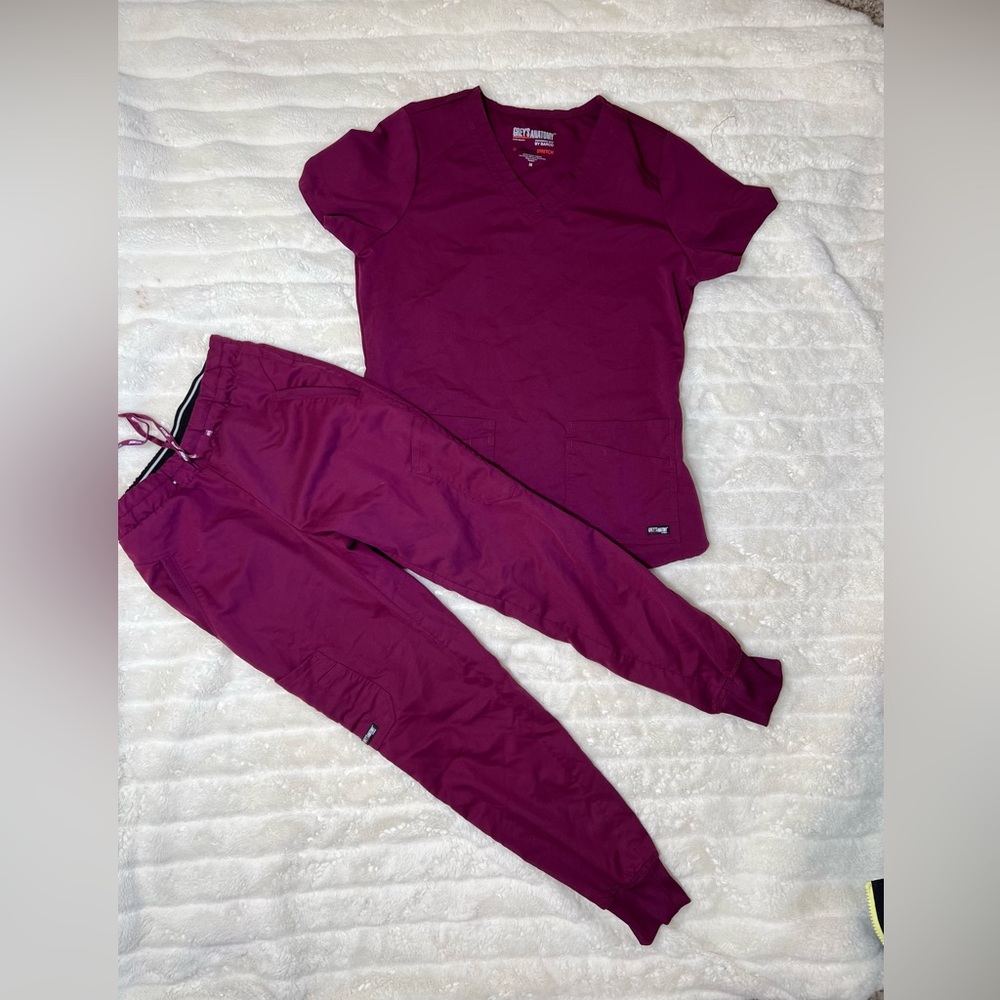 Grey's Anatomy Women's XS Pants And M Top Purple Scrub Set Top and Pants